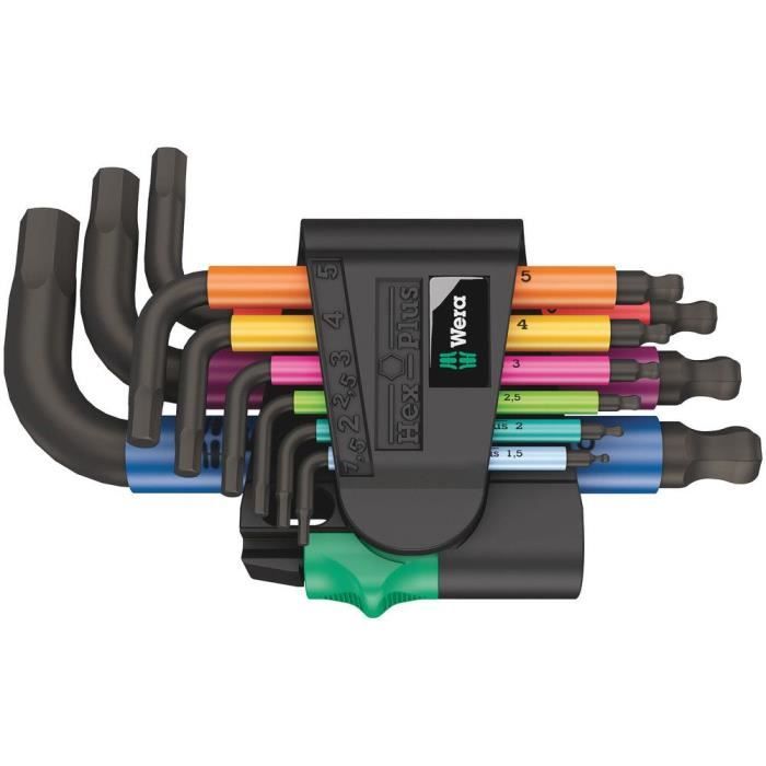 Wera hex-plus multicolour 2 juego de llaves allen acodadas, sist. Métrico,