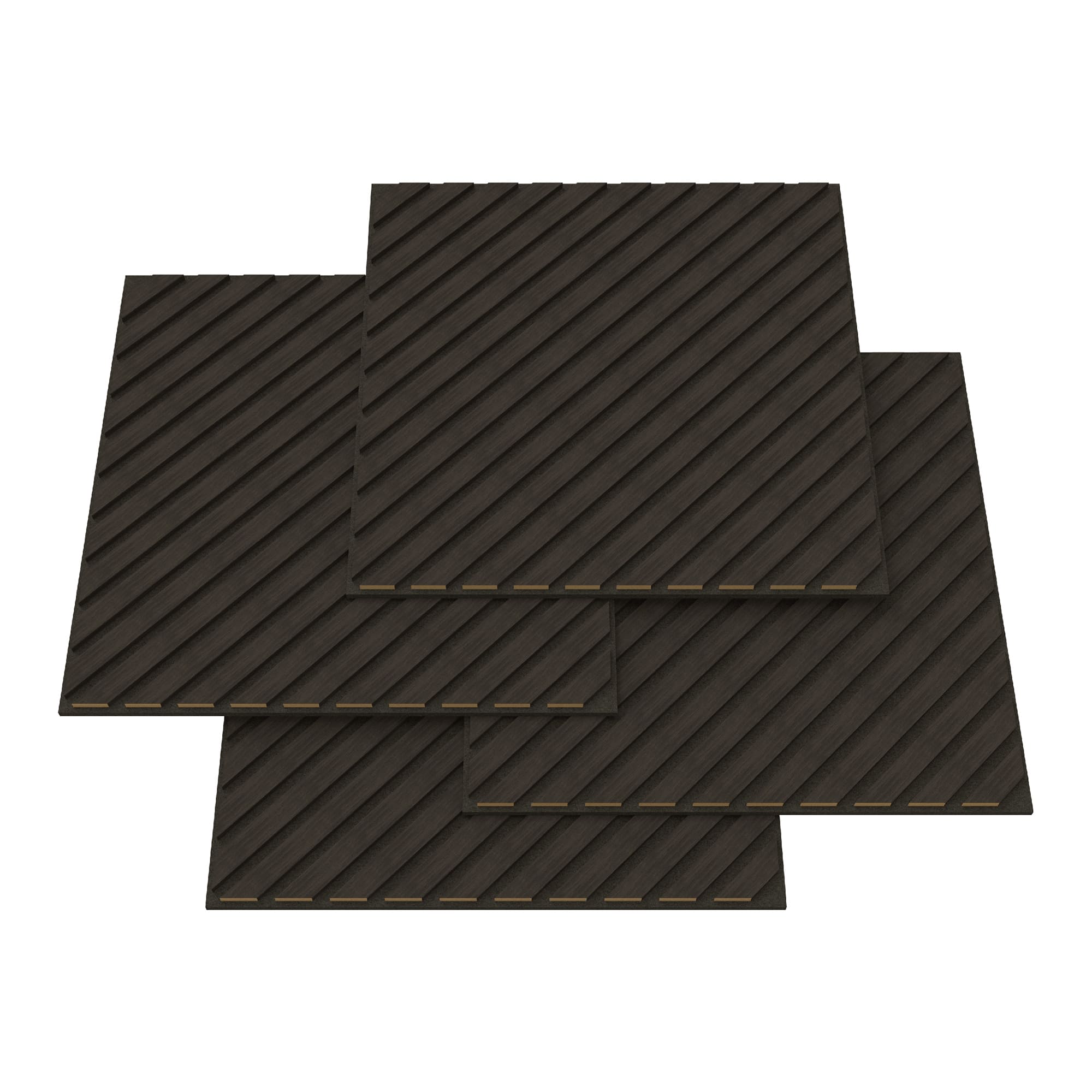 Set de 12 paneles acústicos vang 3d 4,32 m² lamas diagonales - roble gris