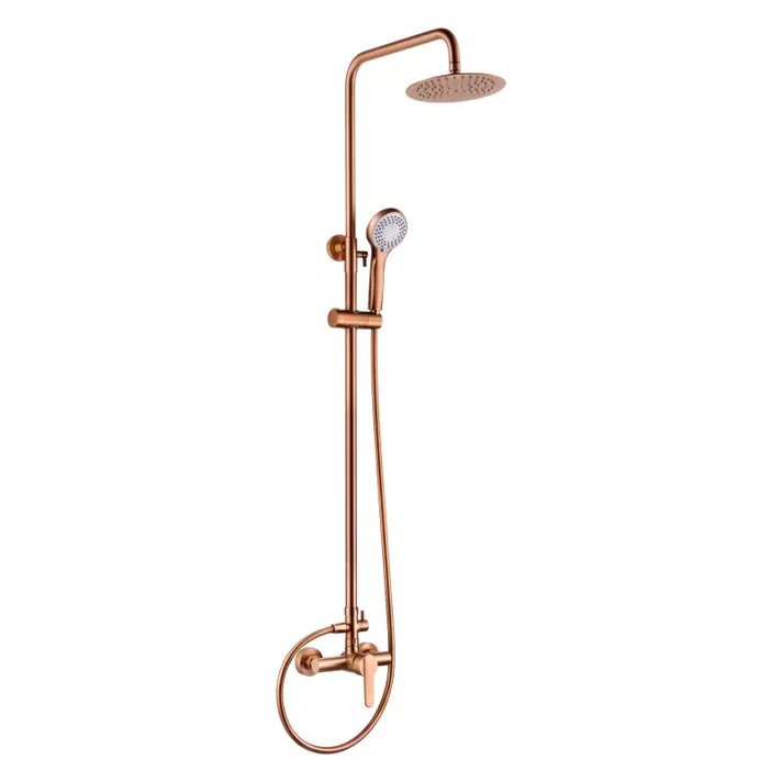 Columna de ducha extensible 88-125 cm, monomando oro rosa cepillado