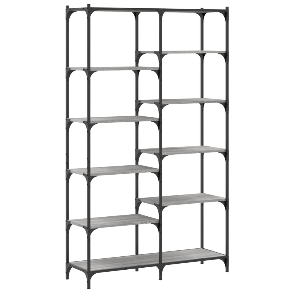 vidaXL estantería hierro y madera ingeniería gris sonoma 100x32x170 cm