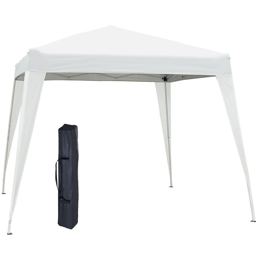 Carpa plegable 240x240x250 cm tela oxford, acero color blanco Outsunny