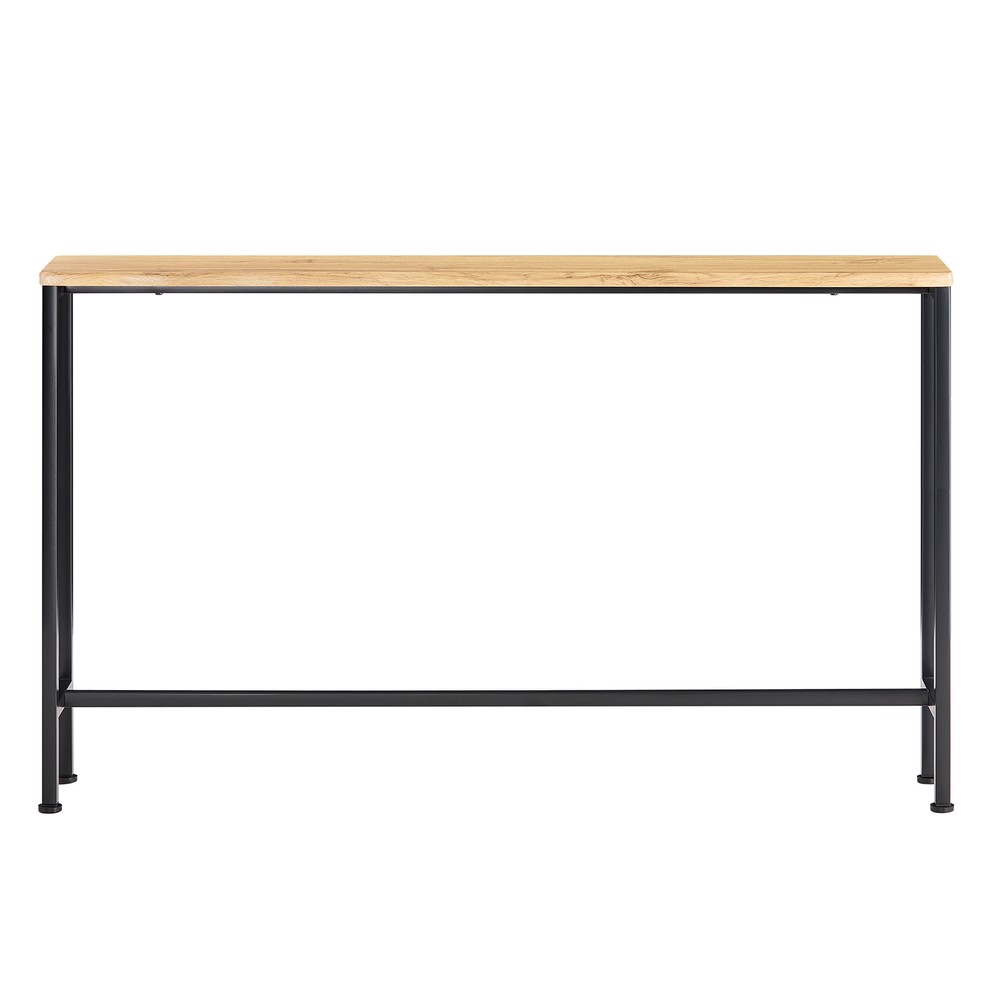 Mesa consola recibidor roble claro negro 120x20x81cm