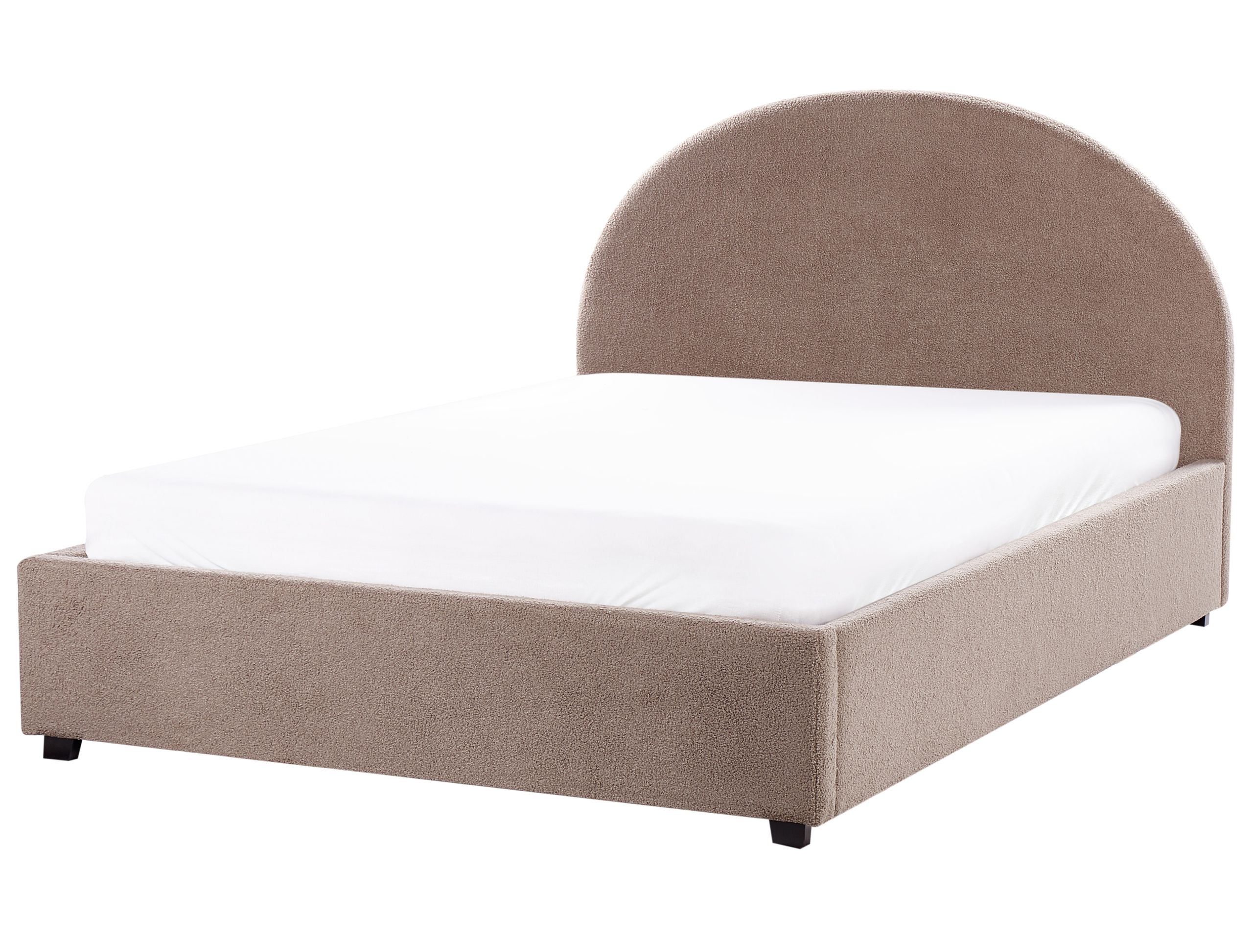 Cama con almacenaje vaucluse bouclé gris pardo 140 x 200 cm