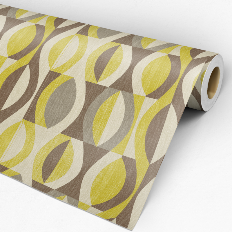 Papel pintado geométrico vintage verde 60cm por 300cm