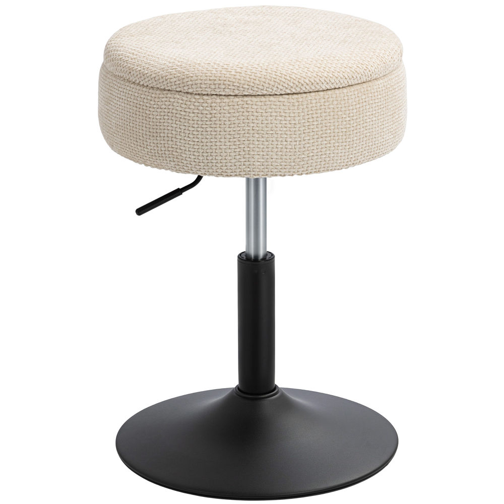 Taburete de bar 39x39x65 cm chenilla, acero color beige Homcom