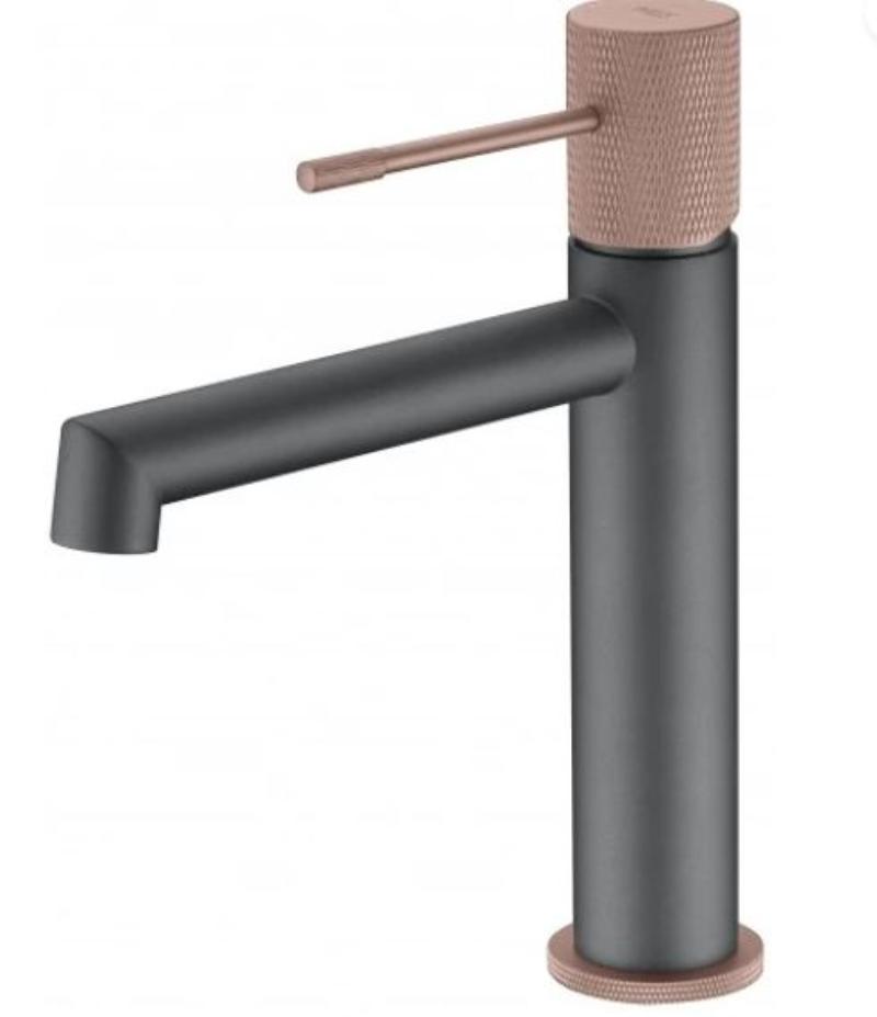 Monomando de lavabo gris mate/ champagne serie line