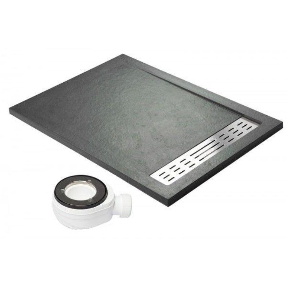 Plato de ducha premium grafito - 80x160cm - resina con cargas minerales
