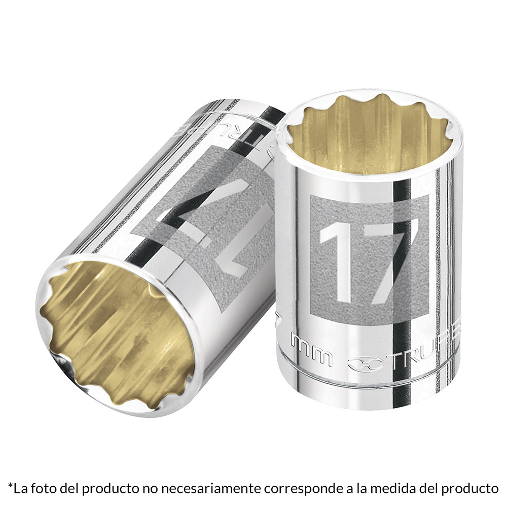Llave vaso bihexagonal, cuadro 1/2" - 9 mm