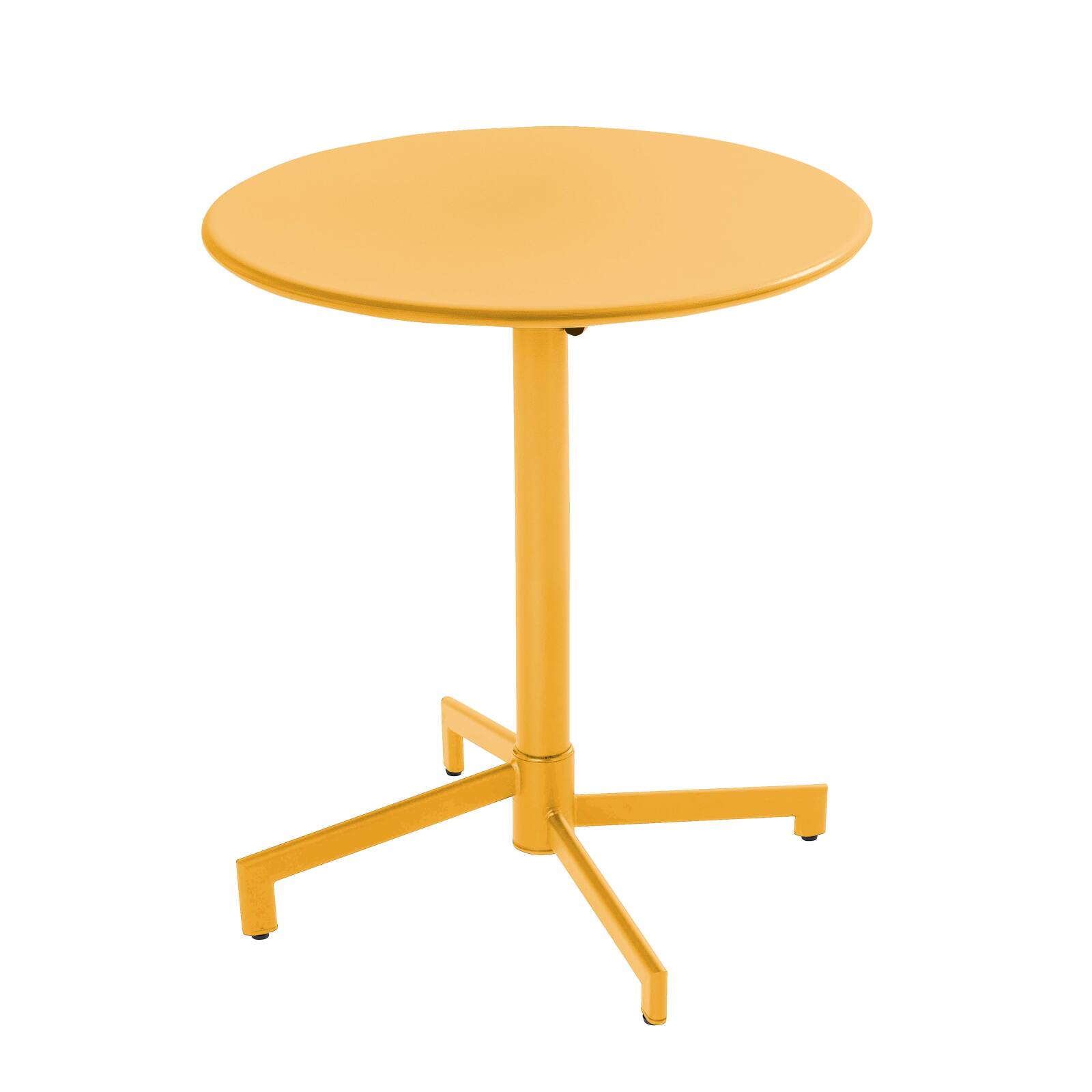 Oviala - mesa redonda de jardín tipo bistró con tapa plegable amarilla