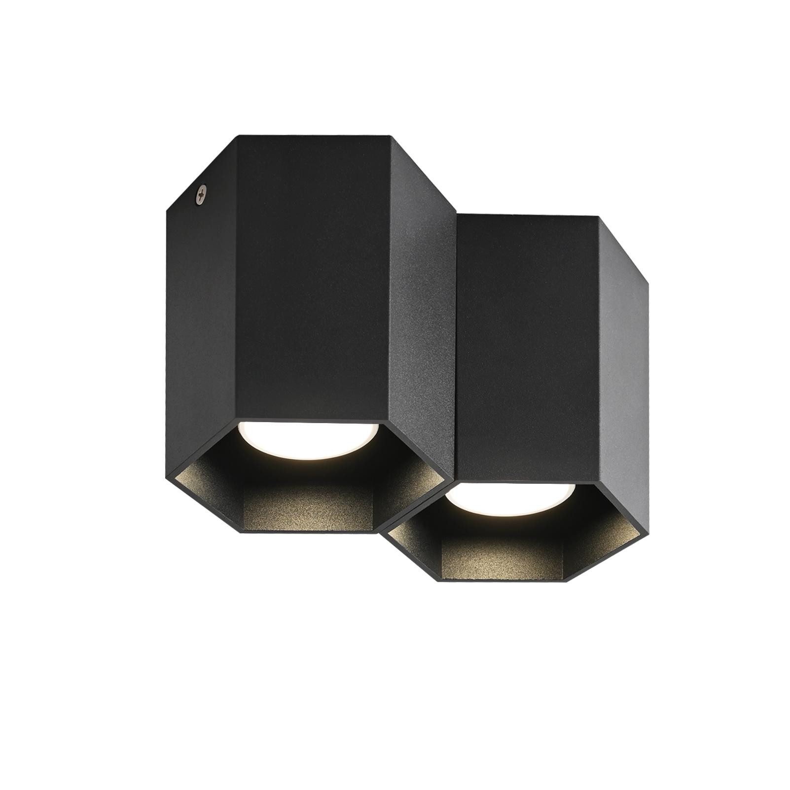 Nettlfe lámpara de techo gu10 negro 19x11