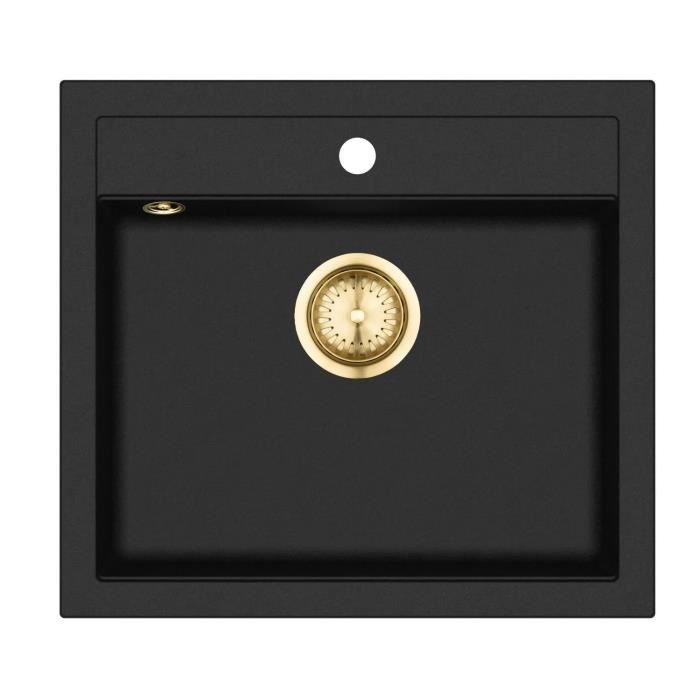 Fregadero de granito - gurari - sqq100 - negro metalizado - 565x510 mm - 1