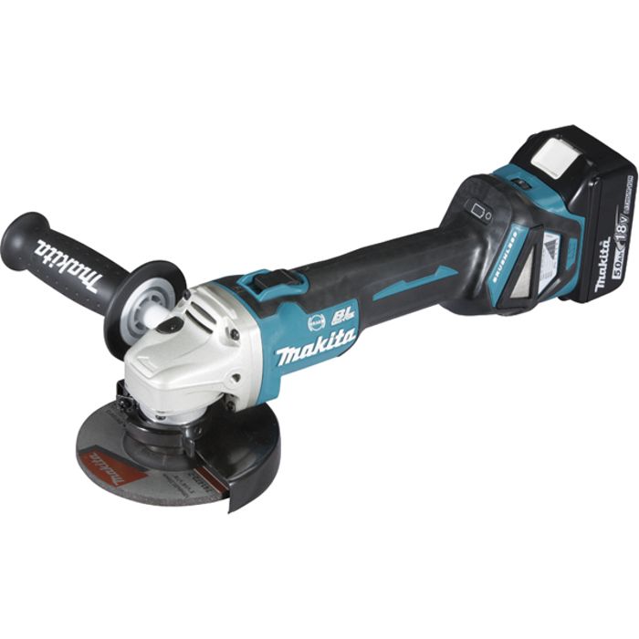 Amoladora Makita ø125 mm 18v li-ion + 2 baterías de 5.0 ah, cargador, estuc
