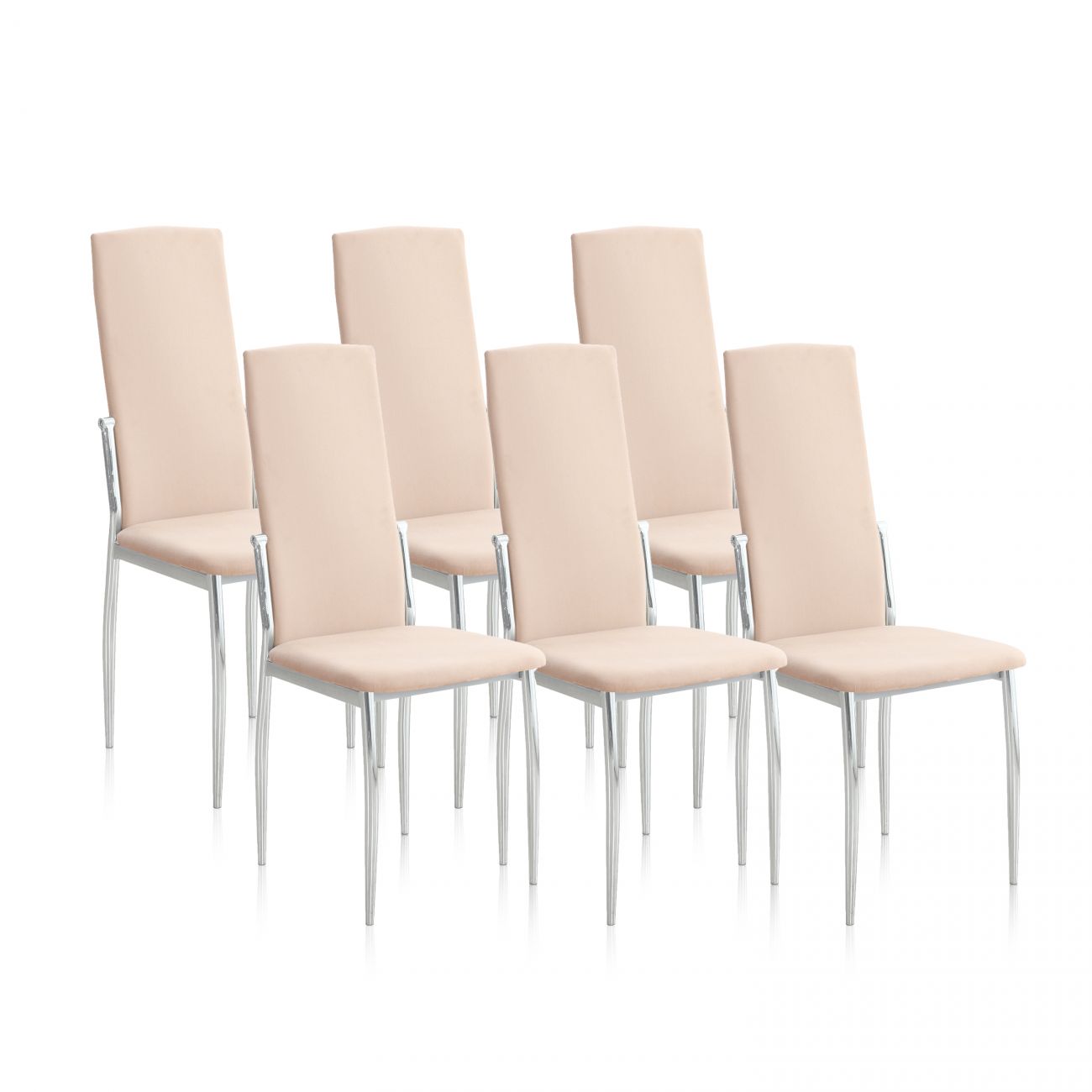 Pack 6 sillas de comedor 53x43 cm sakura beige sakura