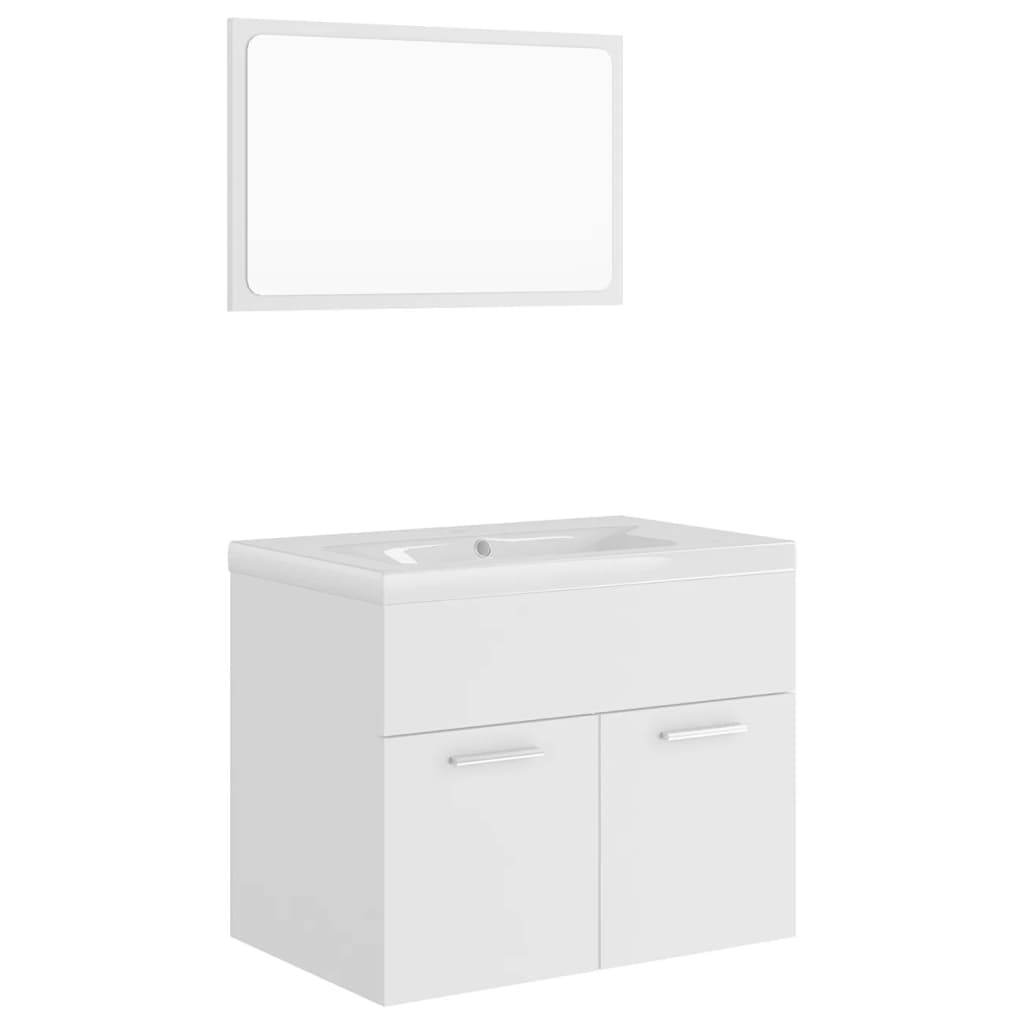 vidaXL juego de muebles de baño madera de ingeniería blanco
