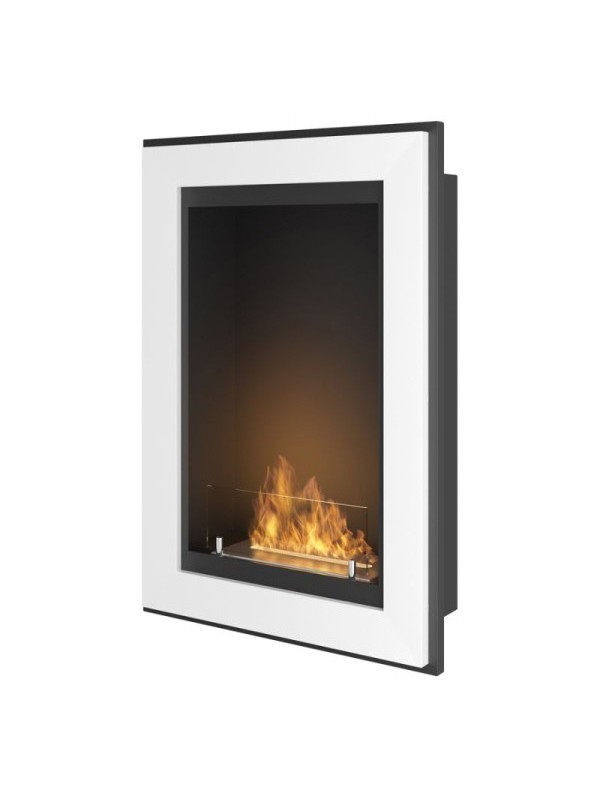 Rame 550 - chimenea de bioetanol empotrada de pared - blanca - con cristal