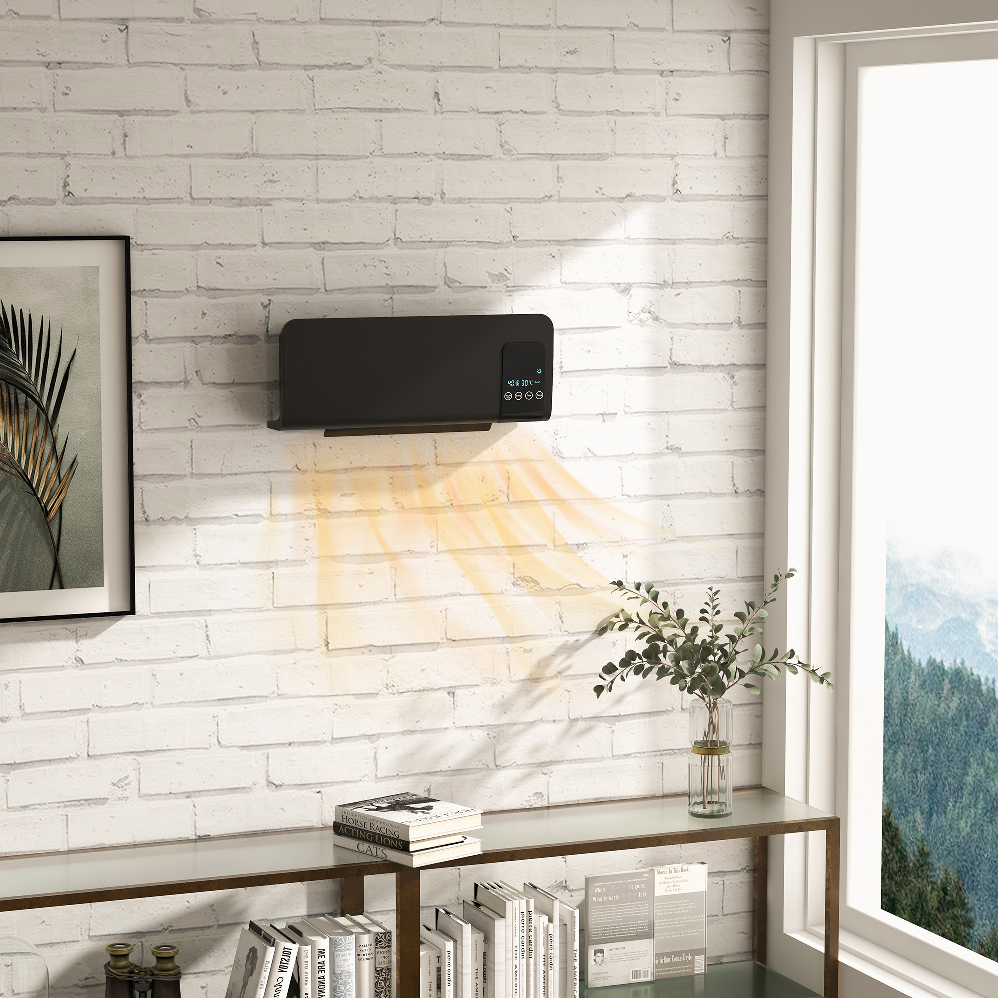 Calefactor eléctrico 54.5x12x21.5 cm abs Homcom, hogar - climatización
