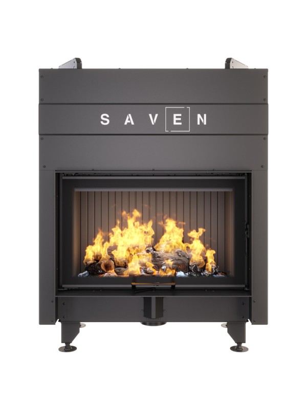 Chimenea insertable de leña negra - energy up 80x50 (17,0 kw) eco