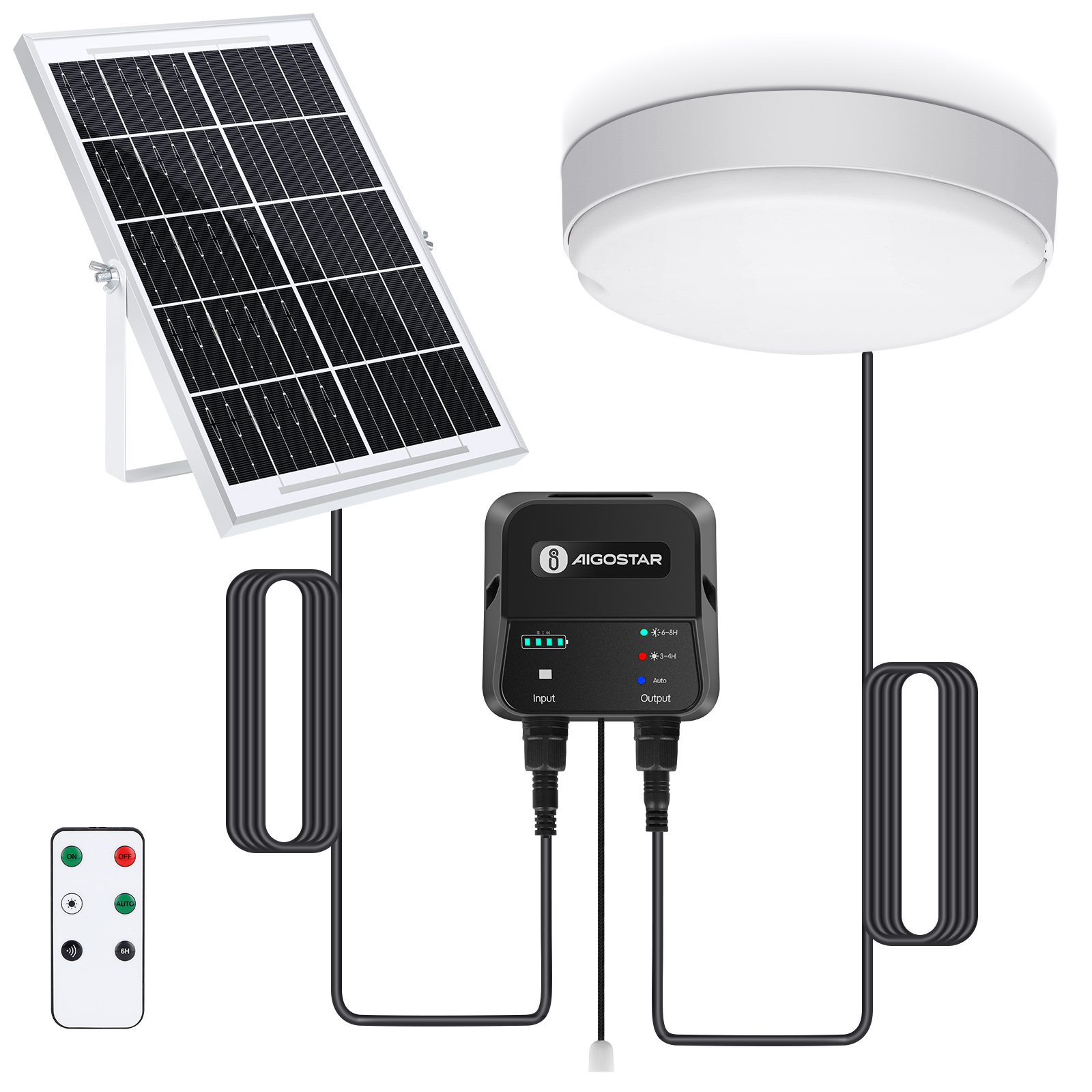Aigostar plafón LED techo solar exterior 70w, ajustable 6500k