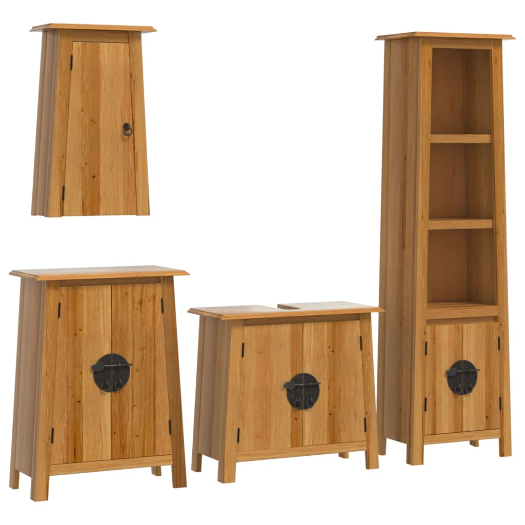 vidaXL conjunto de muebles de baño 4 piezas madera maciza de pino