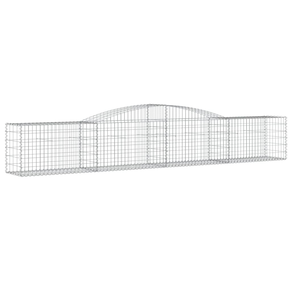 vidaXL cestas de gaviones 10 uds forma de arco hierro 400x50x60/80 cm