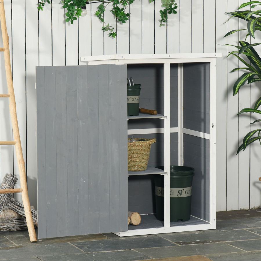 Armario de jardín compacto 75 x 56 x 115 cm madera negro