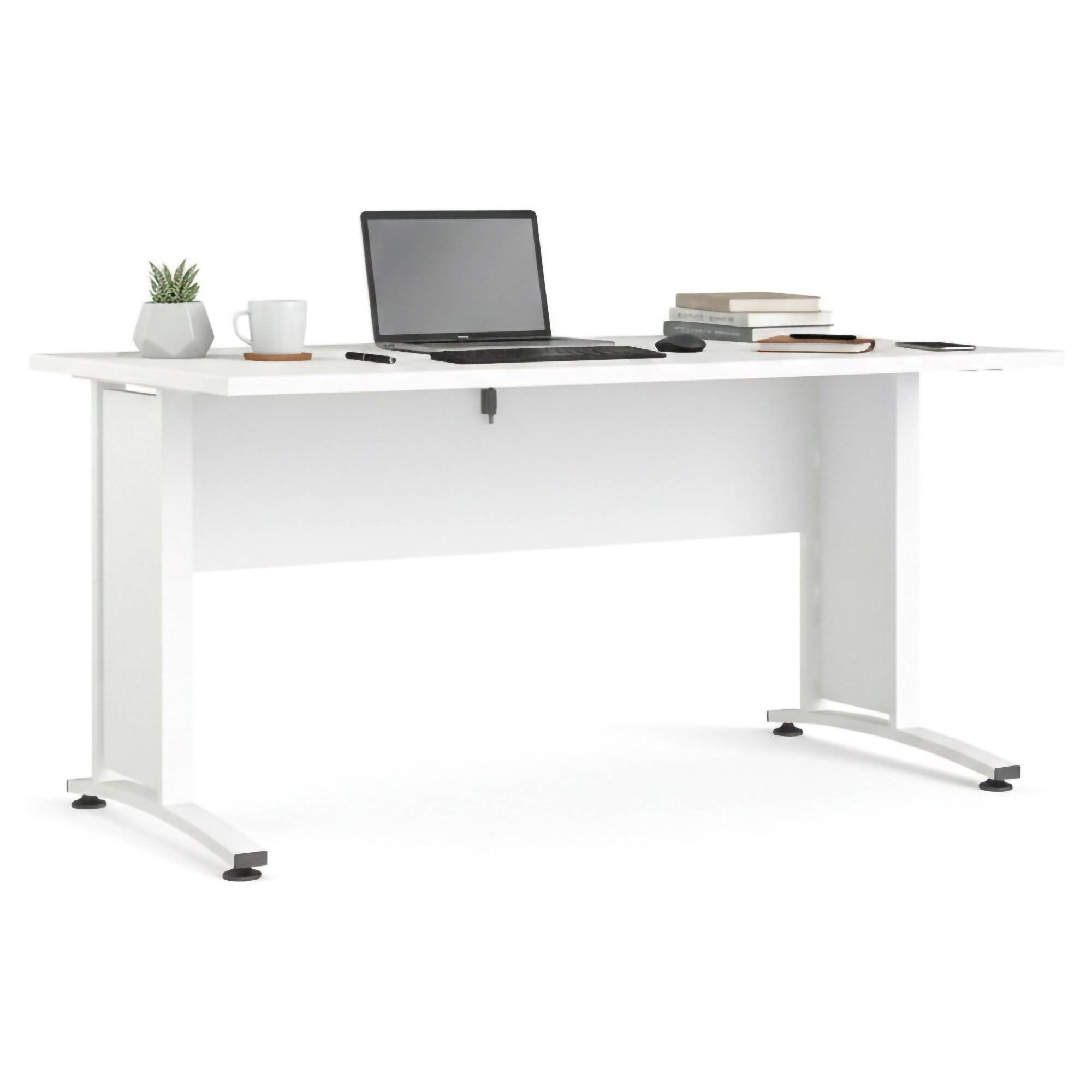 Escritorio ascorbato, color blanco, madera engalanada