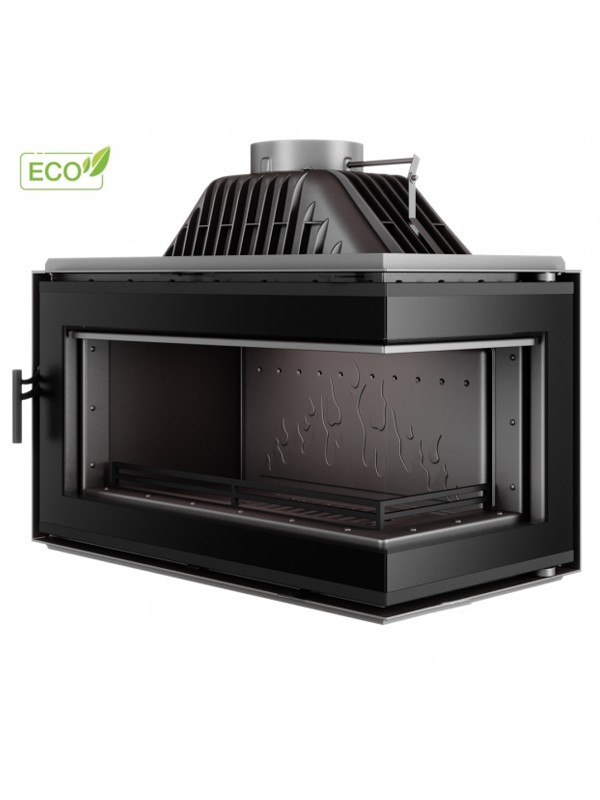 Inserto para estufa de leña apertura derecha - w16 (13,5 kw) eco black