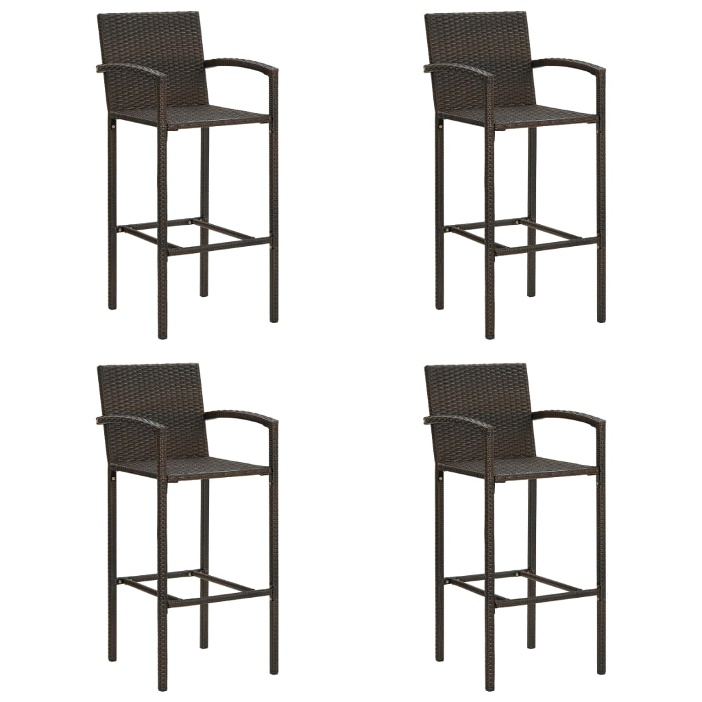 vidaXL taburetes de cocina 4 unidades ratán sintético marrón