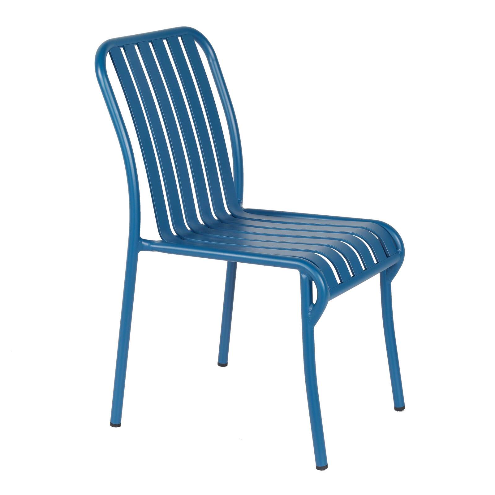 Oviala - silla de jardín de diseño de aluminio azul oscuro