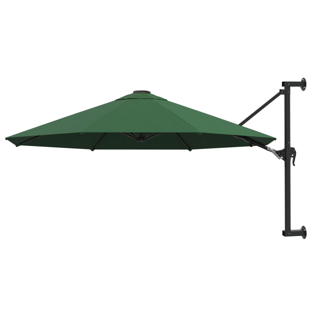 Sombrilla de pared con barra de metal verde 300 cm eerf8941