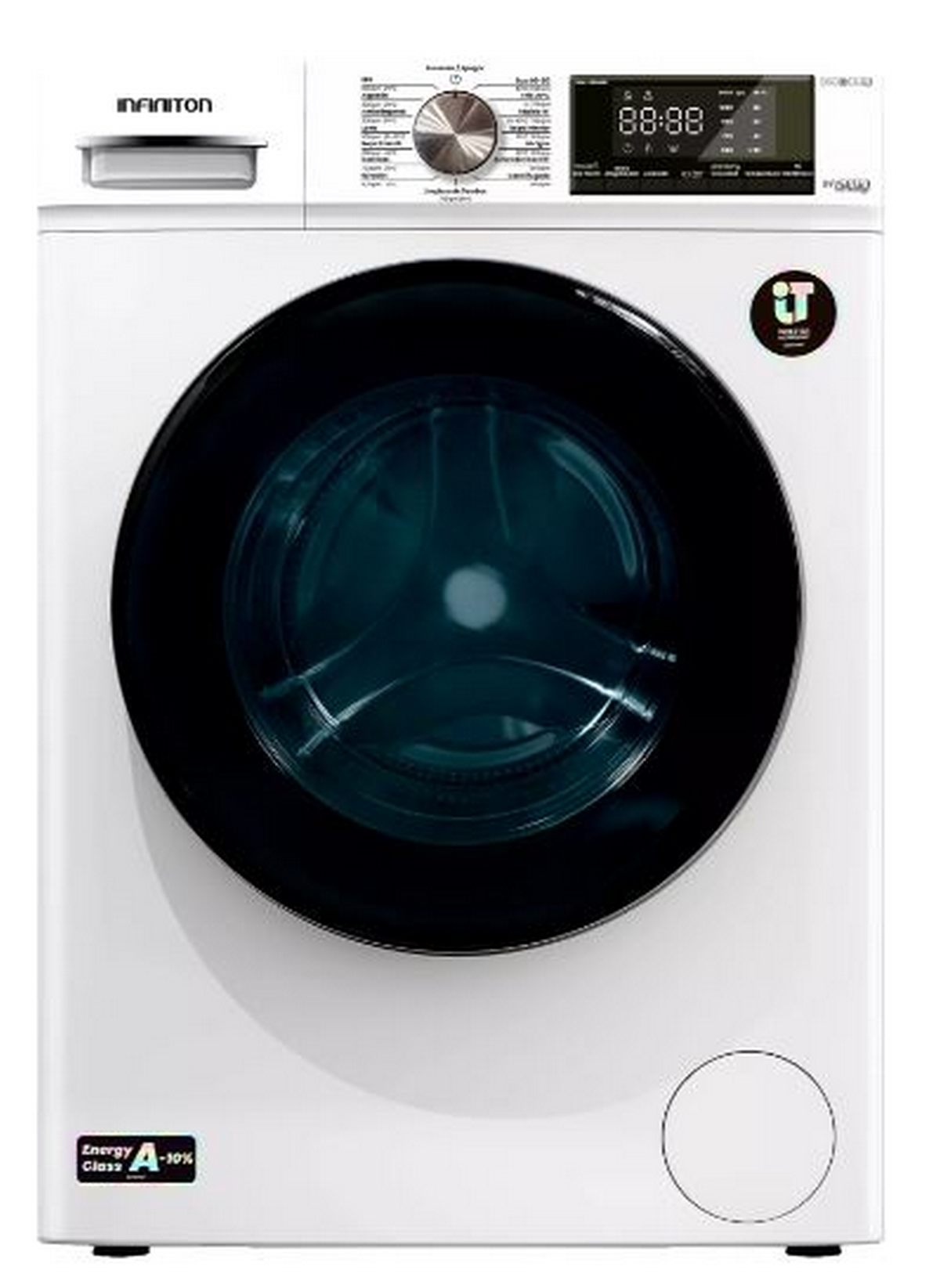 Lavadora carga frontal infiniton wm-s84abn, 8 kg, 1400 rpm, a, blanco