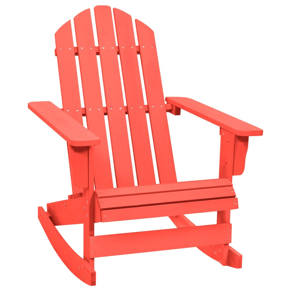 vidaXL silla mecedora de jardín adirondack madera maciza de abeto rojo