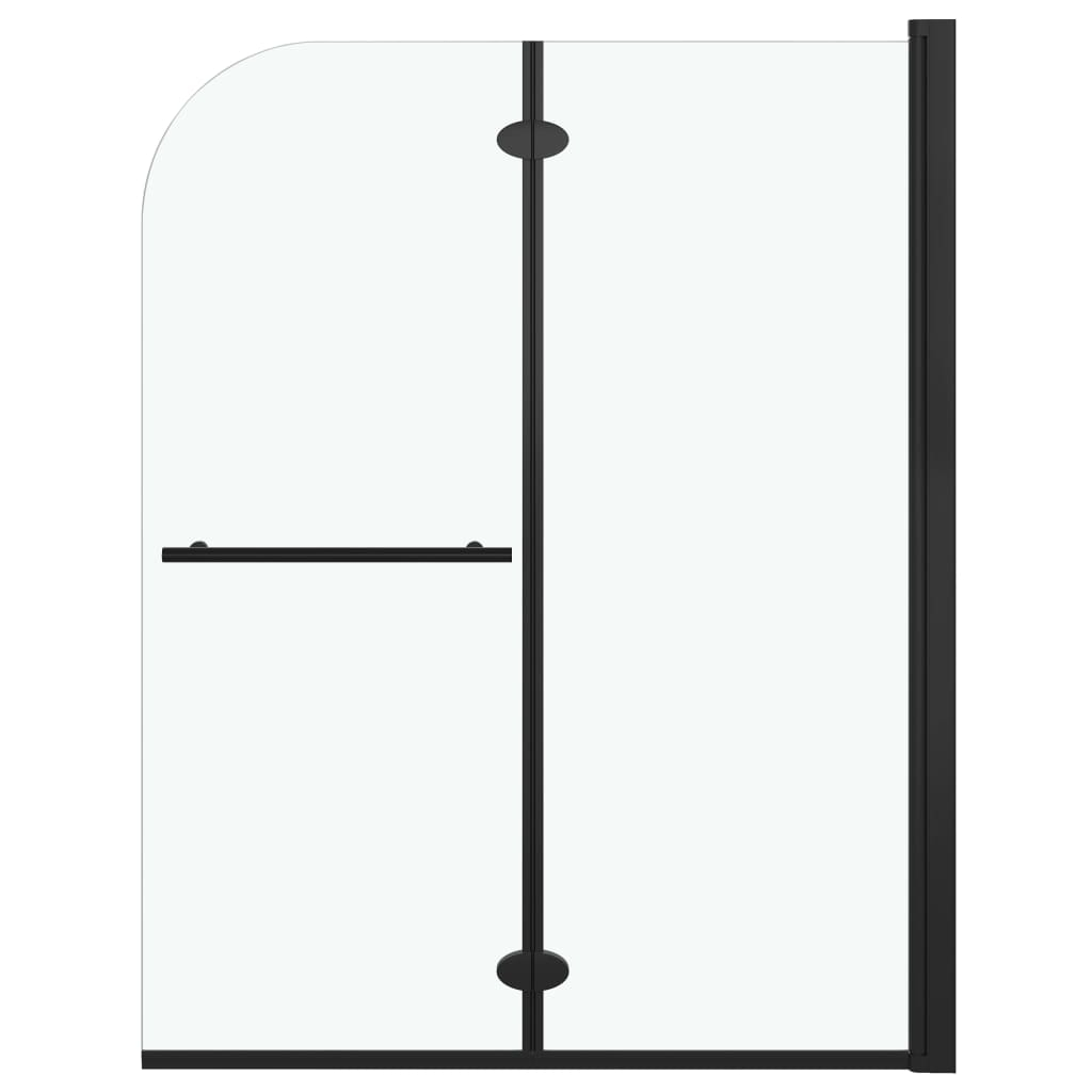 vidaXL mampara de ducha plegable 2 paneles esg negro 95x140 cm