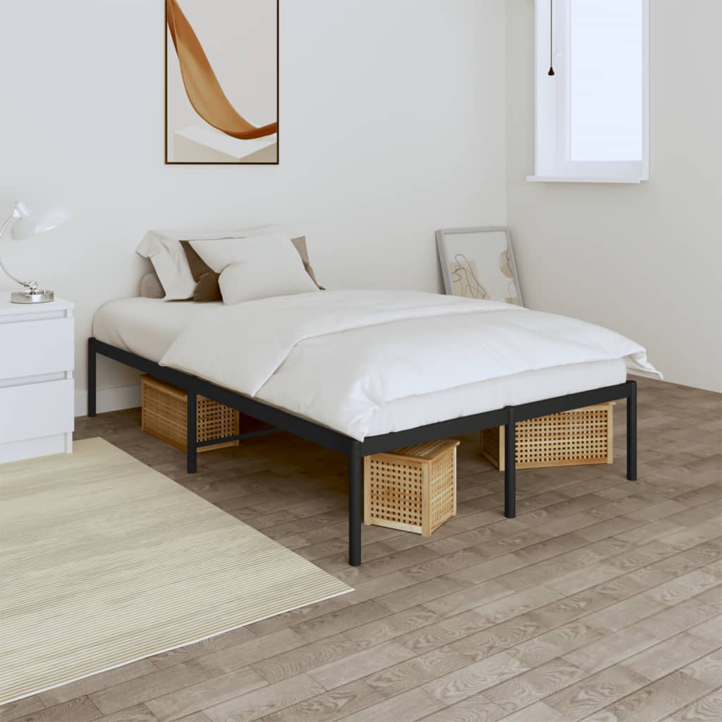 Cama 135x190 cm de metal negro