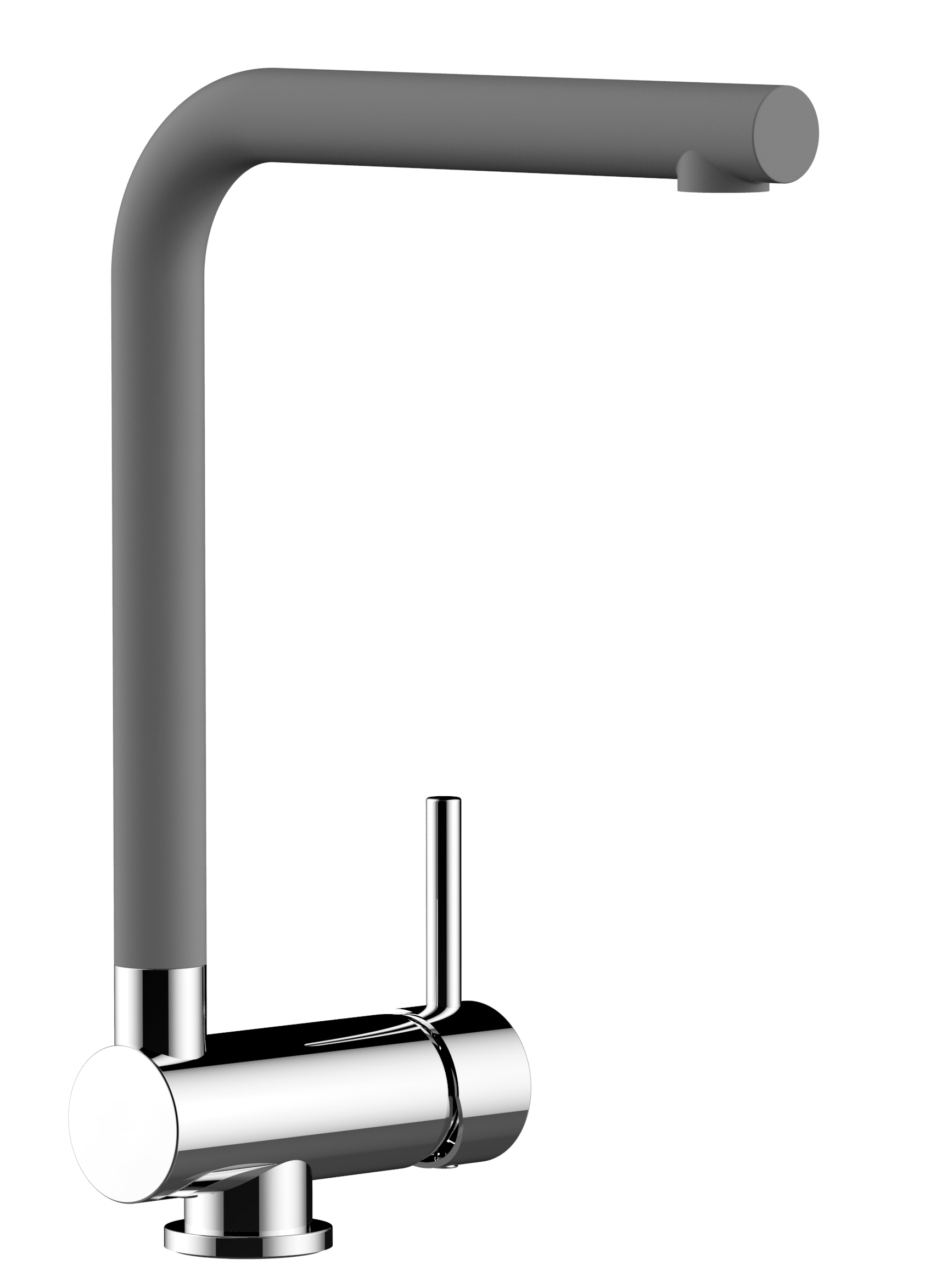 Grifo cocina abatible 6cm cromado caño gris cemento giratorio 360°