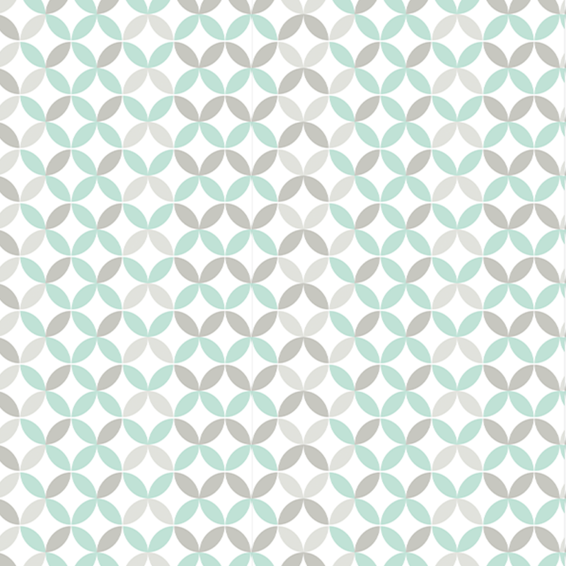 Papel pintado geométrico verde y gris 60cm por 250cm