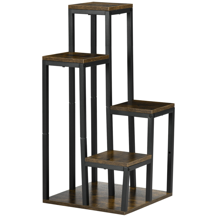 Estantería para plantas de 4 niveles marrón 81x40x40cm