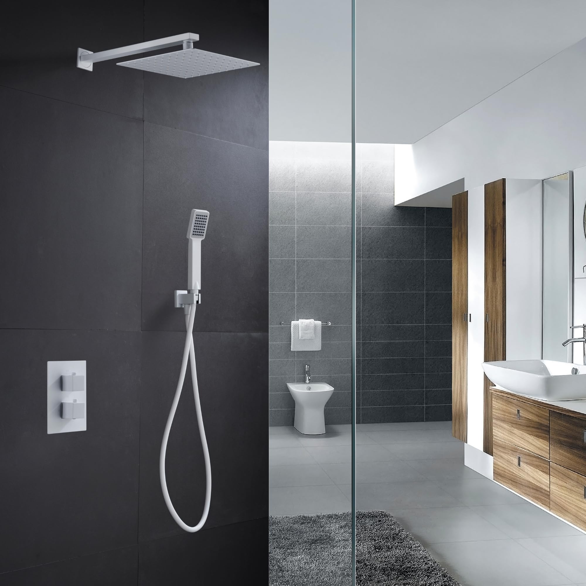 Imex - columna ducha empotrada termostática blanco serie cies