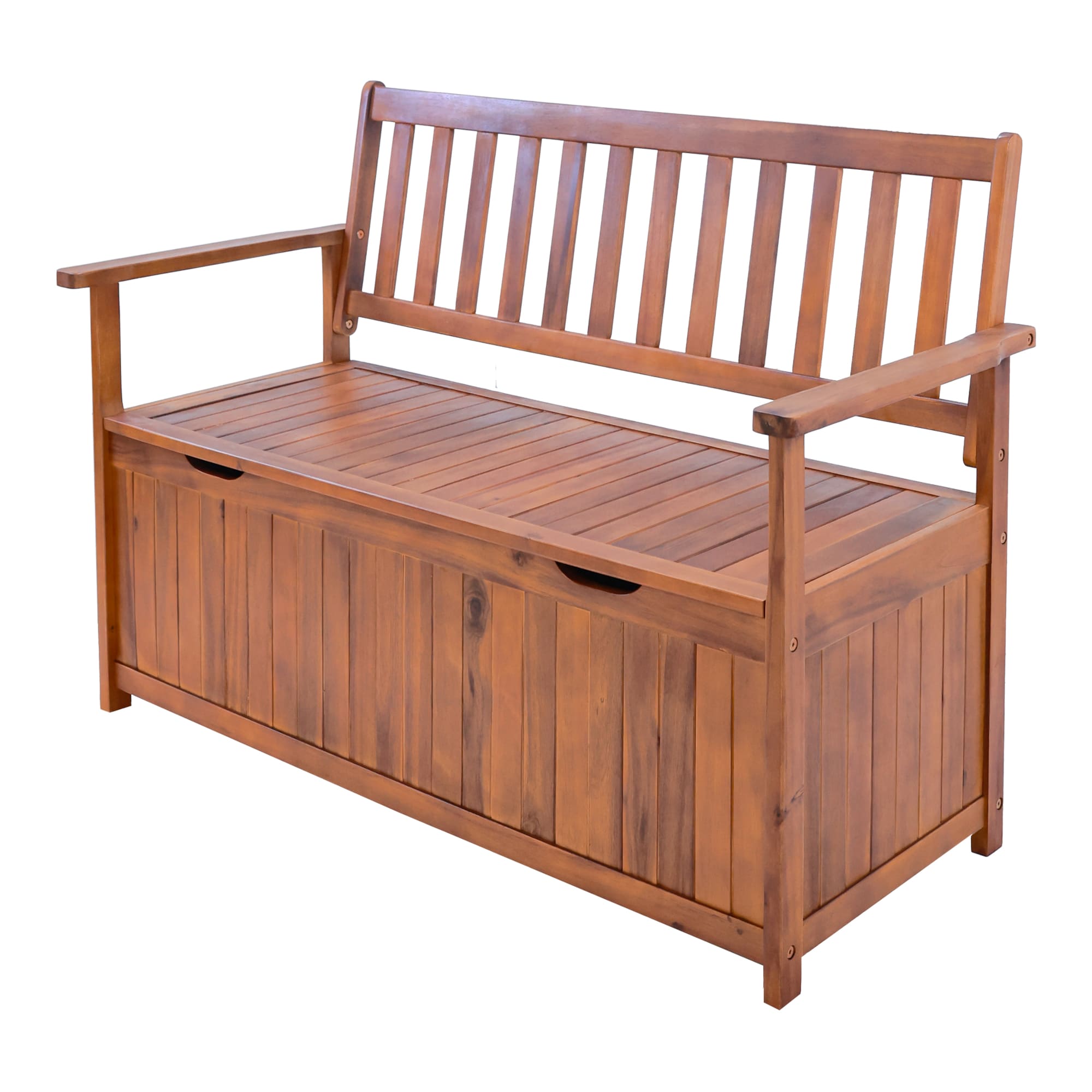 Banco avenzzano con compartimento madera de acacia 130x60x88 cm - natural