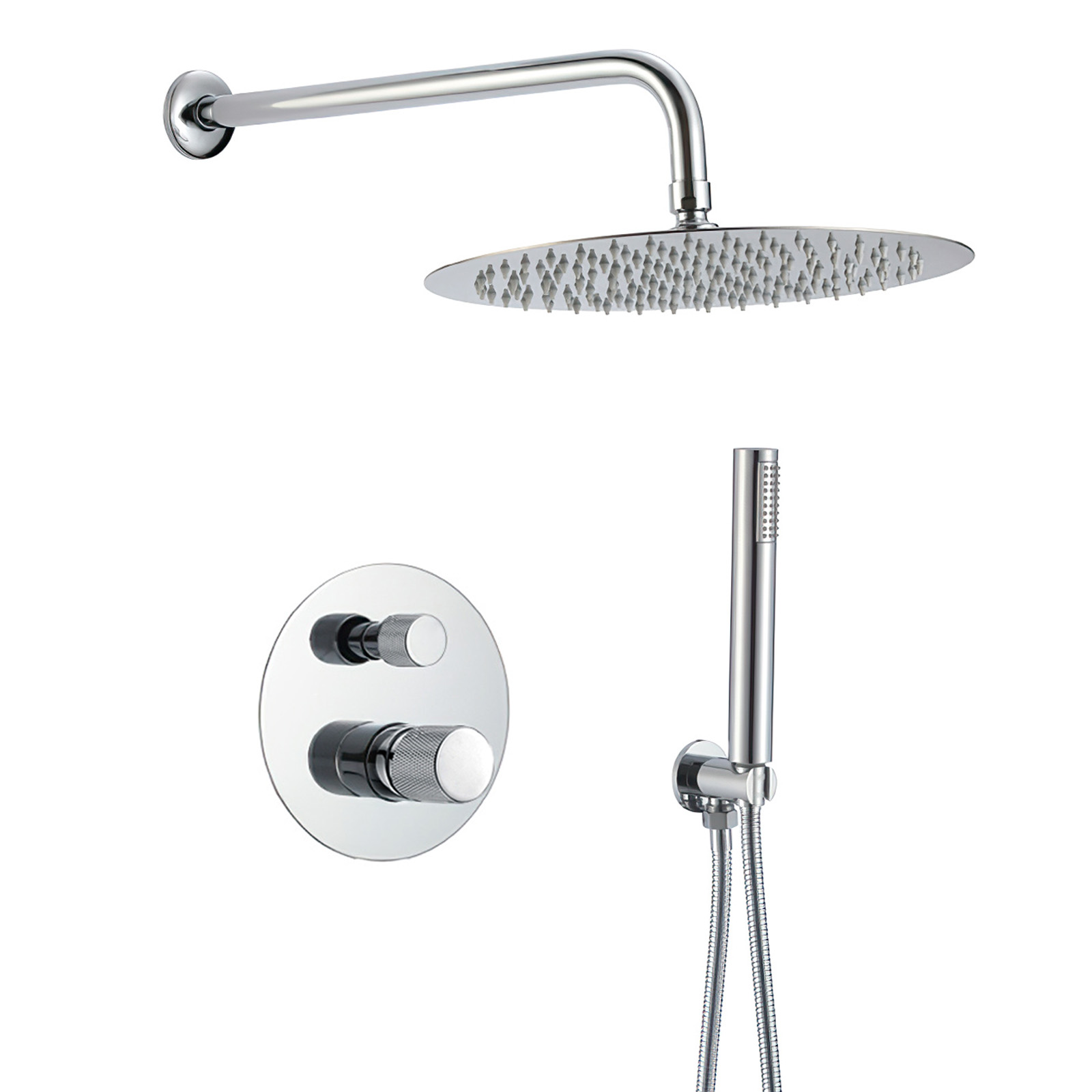 Valaz ducha empotrada monomando pared redonda maneta luxury cromada - 30cm