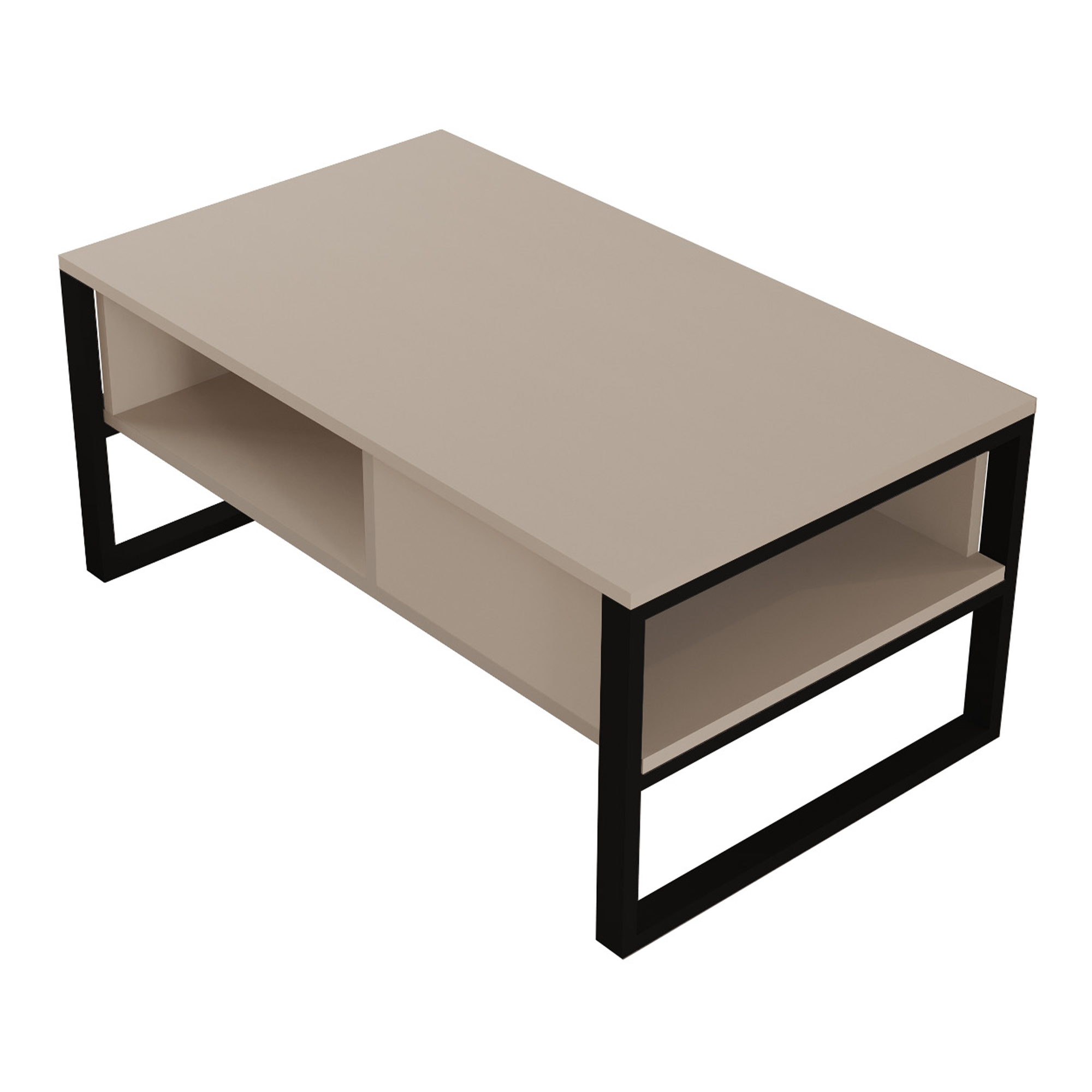 Mesa de centro laukaa 100x60x45 cm - beige grisáceo [en.casa]