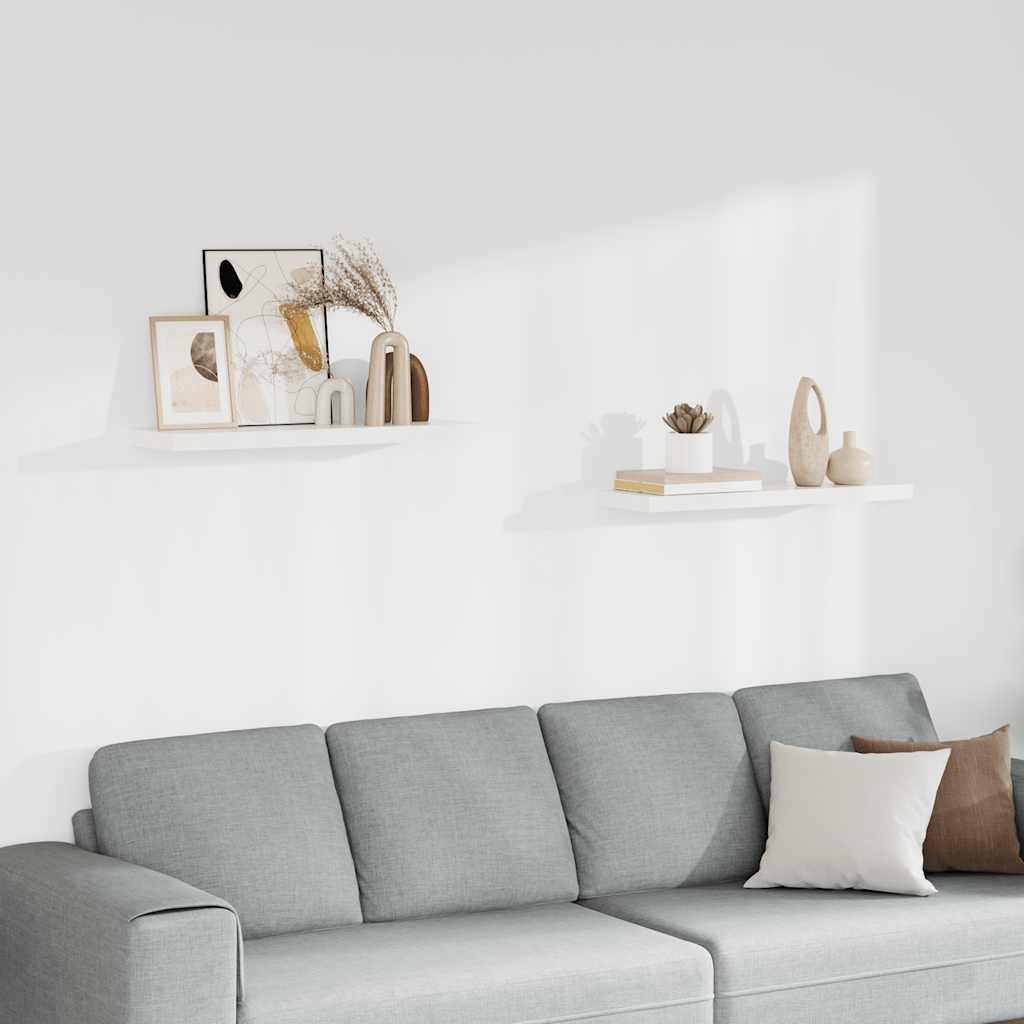 Estantes flotantes de pared 2 uds mdf blanco 80x23,5x3,8 cm