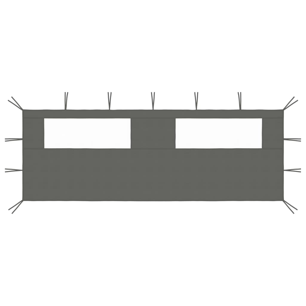 vidaXL pared lateral de cenador con ventanas gris antracita 6x2 m
