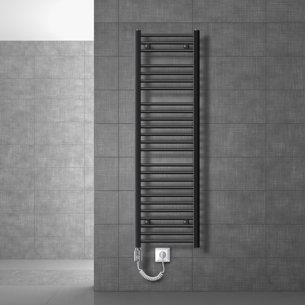 Radiador eléctrico de baño con resistencia 900w 400x1500 mm antracita