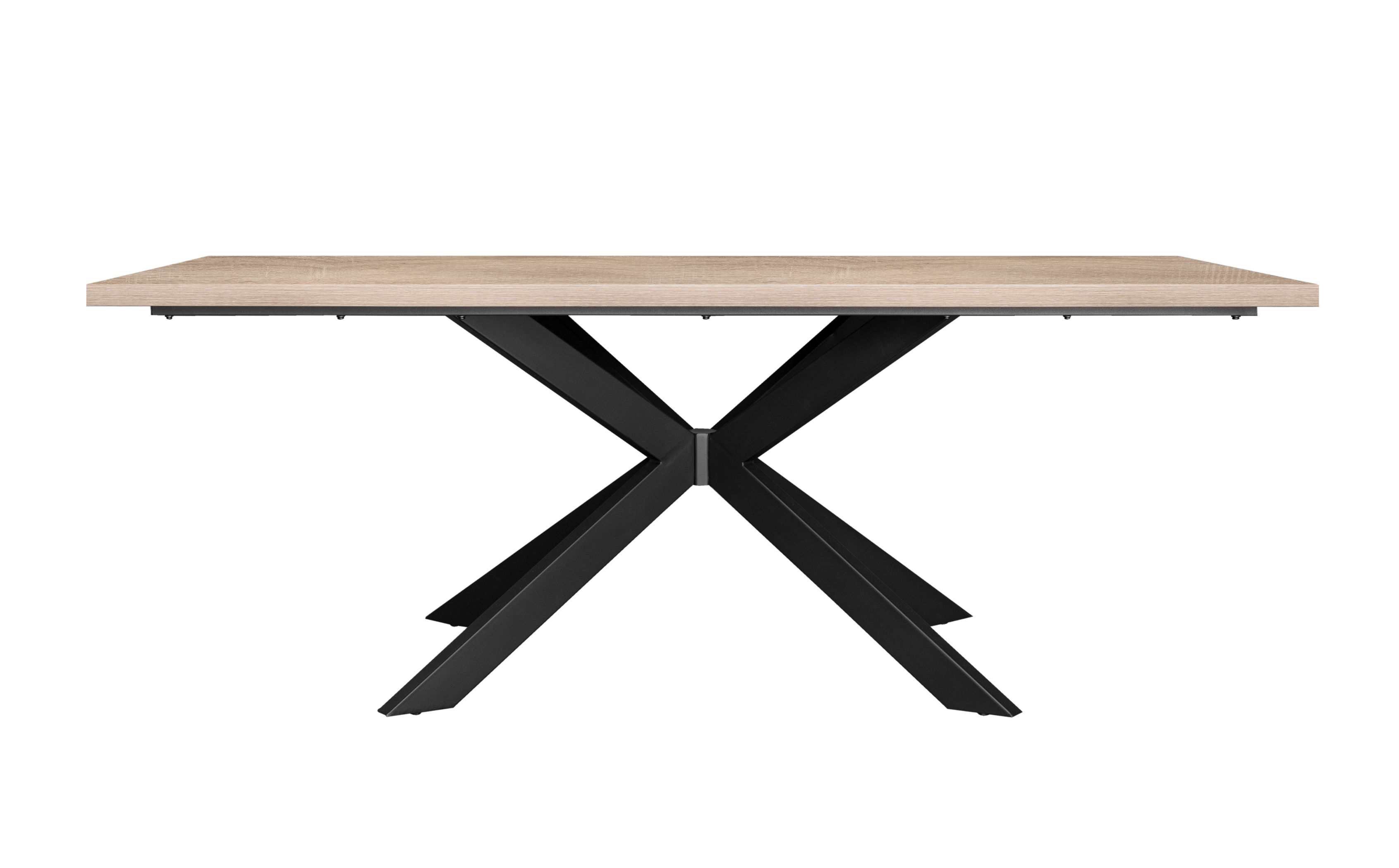 Mesa de comedor tapa 36 mm de grosor color roble estructura metalica