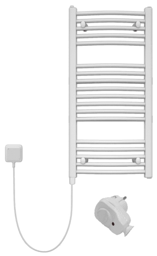 Toallero curvo eléctrico sin termostato 300w/blanco 90x50cm/ baño 5 m2