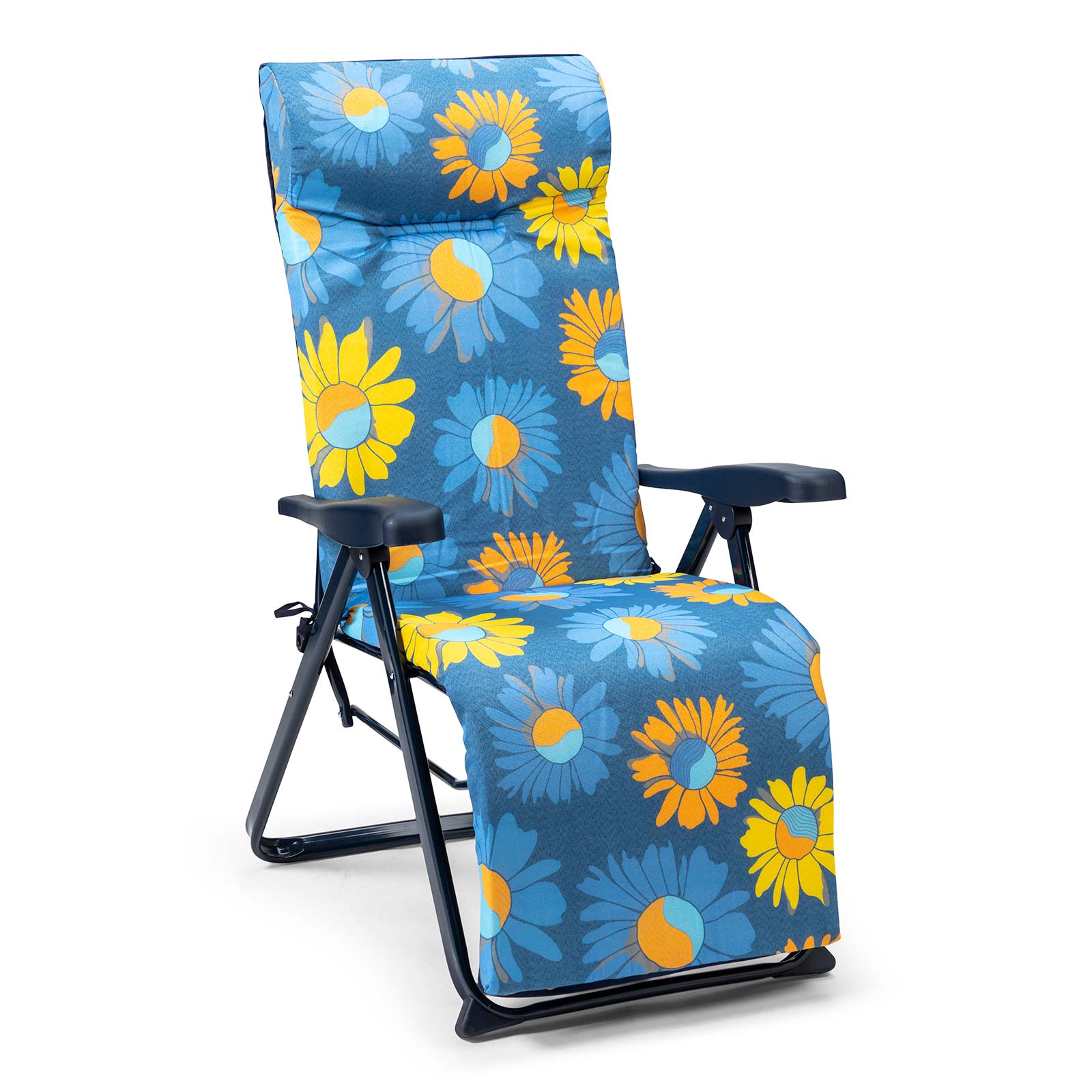 Tumbona plegable de jardín solenny regulable acolchada 86x62x114 cm 6 posic