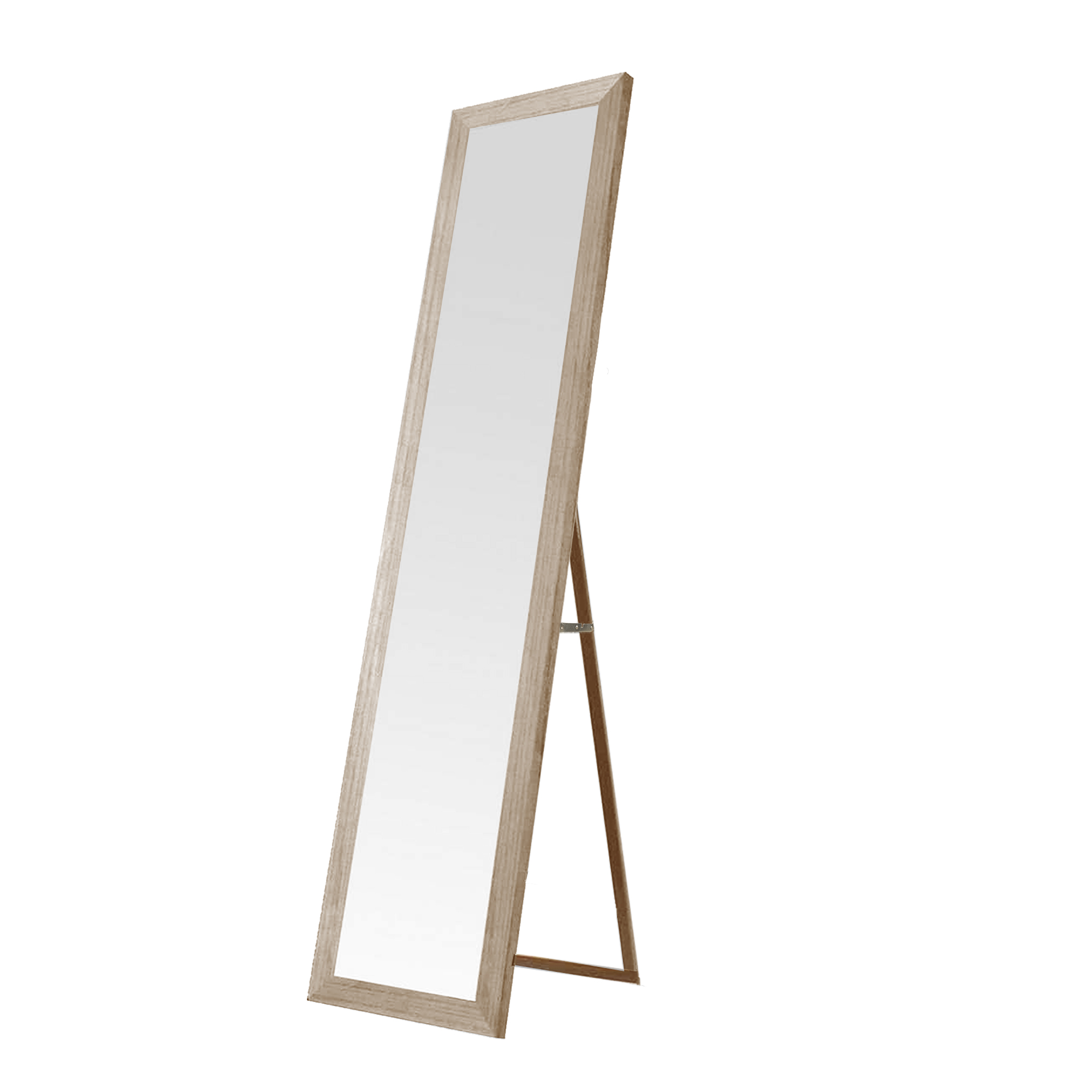 Espejo de pie de madera nordico 140x35 cm marco mdf decapado pie regulable