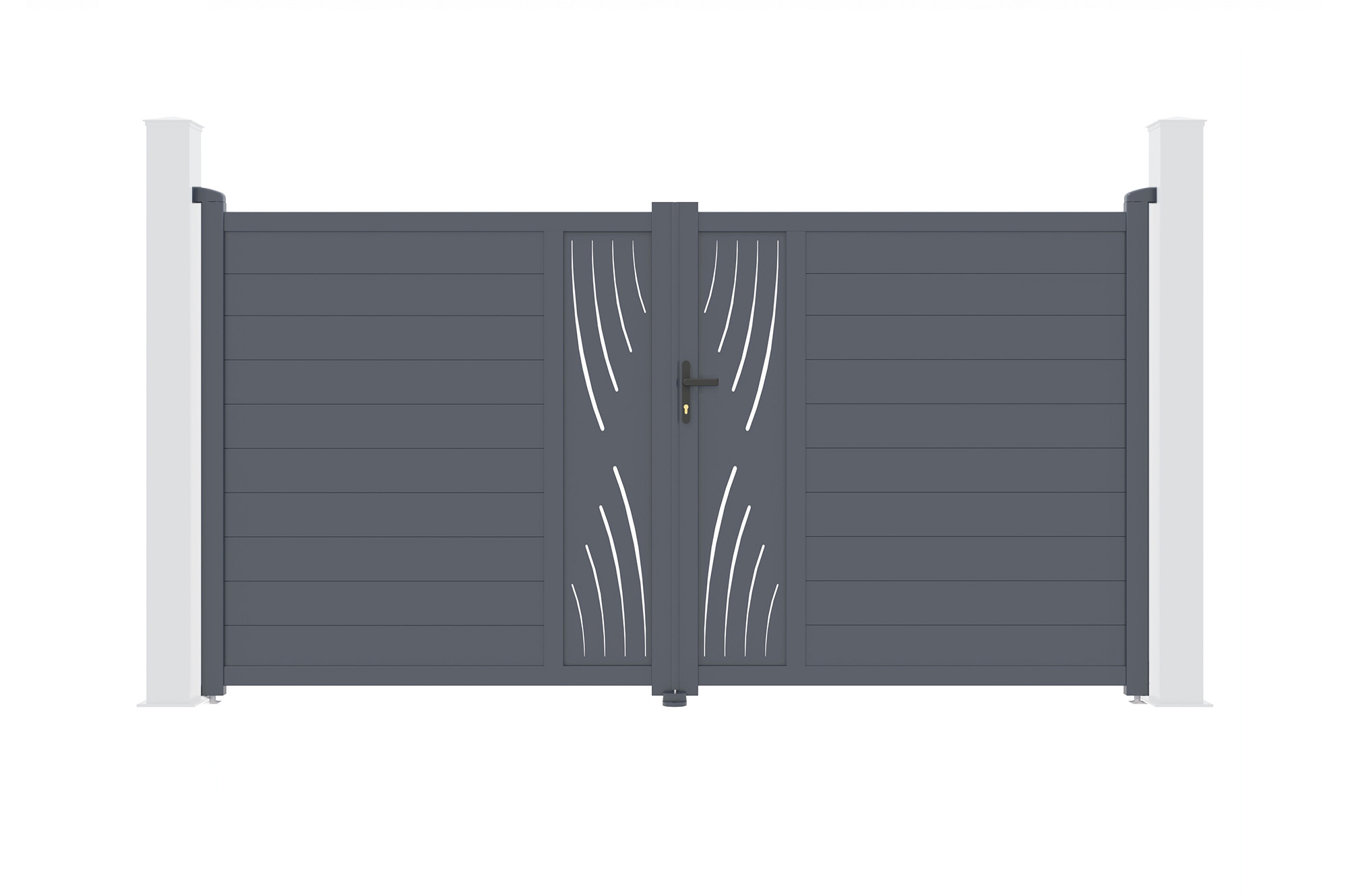 Portón eléctrico batiente 3m veleta a.180cm + motor brazo b500