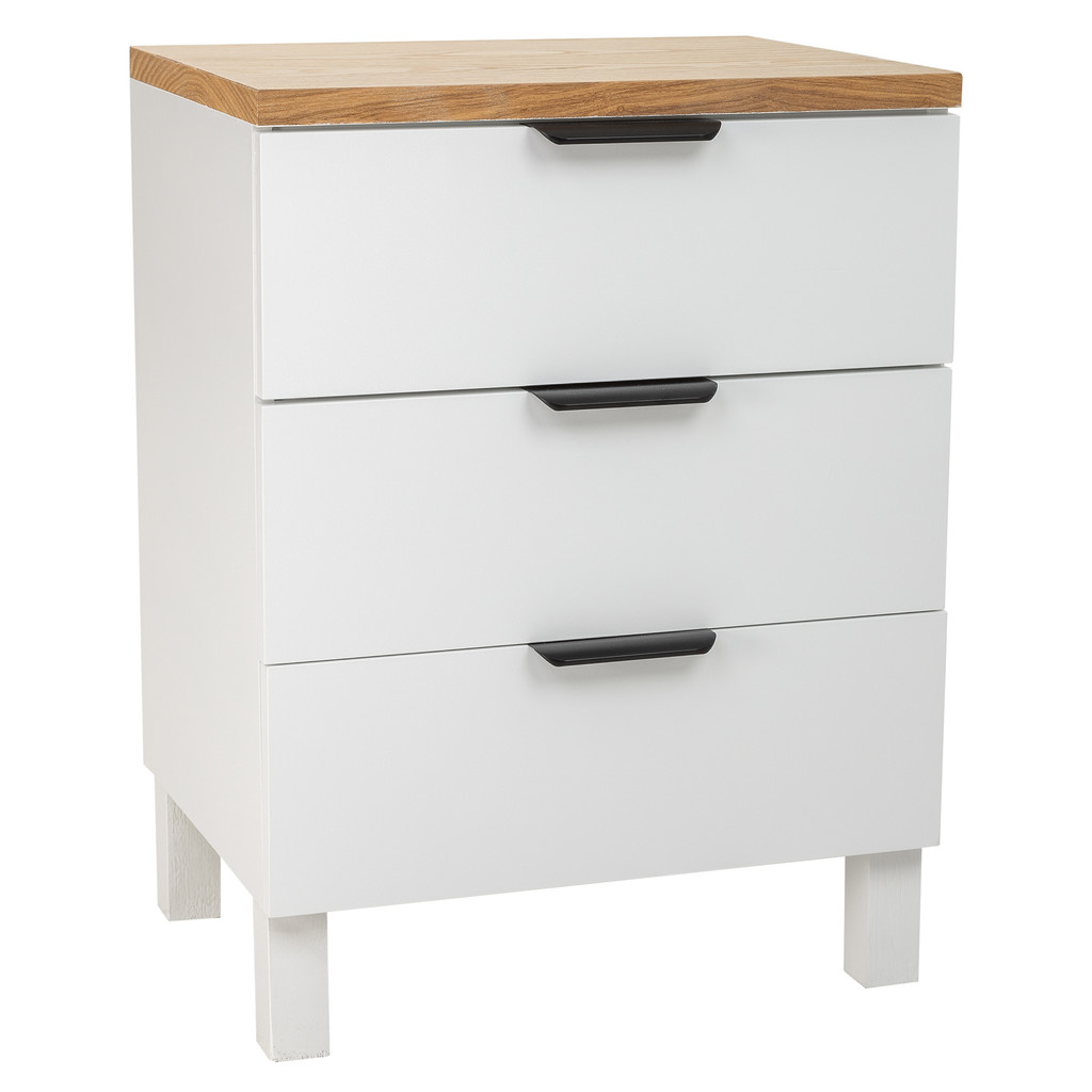 Mesita de madera 3 cajones 45x35x60h cm